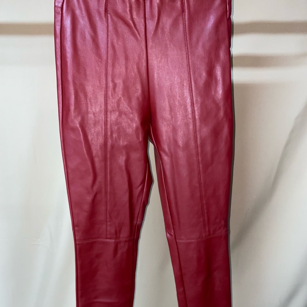 Burgundy leather pants